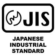 Japanese Industrial Standard logo featuring the JIS acronym and circular symbol within a rounded rectangle.